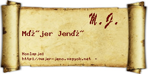 Májer Jenő névjegykártya