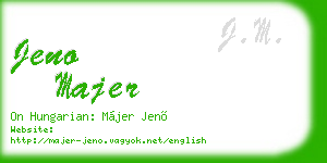 jeno majer business card