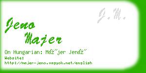 jeno majer business card